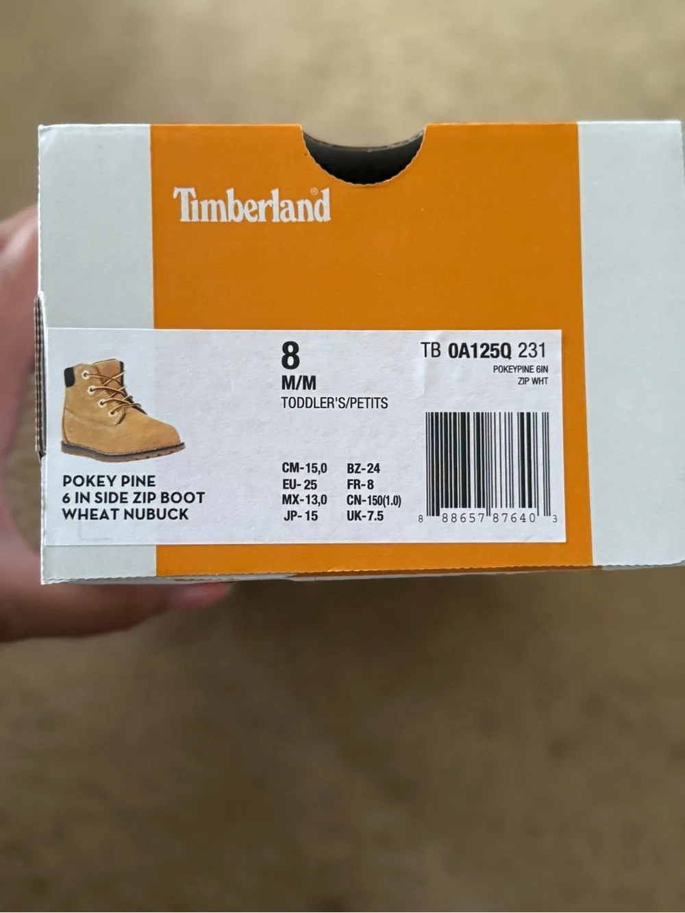 Timberland Kids Wheat/Tan Lace-Up Ankle Boots with Yellow Accents
